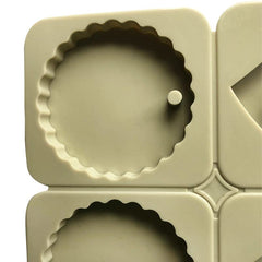 RKPM HOMES Aromatherapy Wax Mold | Heart & Round Shape Fondant Silicone Mould with Hanging Hole | Dried Flowers Resin Soap Clay Craft Jewelry Making Molds DIY Pendant Bookmark Necklace | Grey-4 cavity