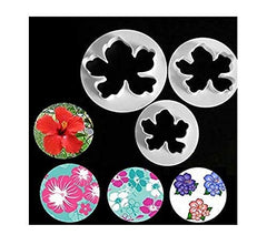 RKPM HOMES 3 Pcs Cookie Cutter Set | Hawaiian Flower Shape Cutter Set | Plastic Fondant Cutter | for Pastry Fruit Biscuit Sugar Craft Candy Cake Decorating | Tools for Holiday Party Wedding Birthday