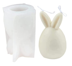 RKPM HOMES Bunny Eggshell Shaped Candle Mold I 3D Fondant Easter Rabbit Silicone Wax Mould I Candles for Chocolate, Dessert, Cake Decor, Aromatherapy, Soap, Ornament, Resin Art (Standing Ears)