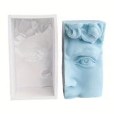 RKPM HOMES Body Shape Candle Molds I 3D Half Face David Head Abstract Sculpture Statue Mould I for DIY Handmade Ornament Aromatherapy Clay Resin Casting Art Craft Making Soap Home Party Decoration (A)