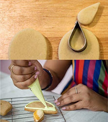 RKPM HOMES Cookie Cutter Set | Stainless Steel Gum Paste Cutter | Biscuit Mold Fondant Muffin Cup Cake Decoration | Tools for Holiday Party Wedding Birthday (6 Pcs Rose Pinch Flower Shape)
