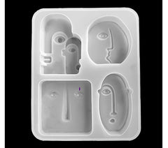 RKPM HOMES Human Face Shape Candle Molds I 3D Fondant Silicone Wax Mould I for Handmade Ornament Candles Aromatherapy Plaster, Soap, Clay, Resin Casting, Art Craft Gift Making Tools – 4 Pcs