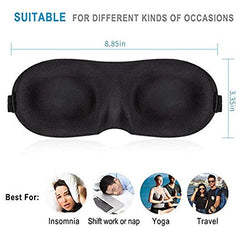 RKPM Sleep Mask - Lightweight & Comfortable Super Soft Adjustable 3D Contoured Eye Masks for Sleeping, Travel, Shift Work, Naps, Night Blindfold Eyes hade With Ear Plug Grey