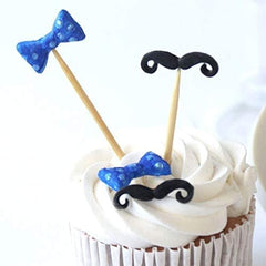 RKPM HOMES Mustache 6 Cavity Round Shape Cake Mold | Silicone Fondant Mould | Baking Tools for Cake Chocolate Candy Ice Jelly Soap Pudding | Decorating Birthday Baby Shower Little Man Party Supplies