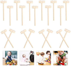 RKPM HOMES Mini Wooden Hammer Mallet Pounding Toy Cute Beating Gavel Toys for Boys Girls (20 Pcs)