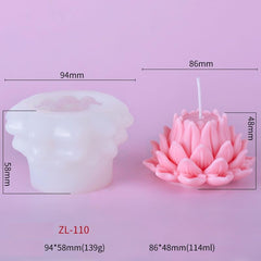 RKPM HOMES Lotus Candle Mold I 3D Fondant Flower Silicone Scented Wax Mould I for DIY Handmade Ornament Chocolate, Cake Décor, Aromatherapy, Plaster, Soap, Resin Art Craft, Home Wedding Decoration (B)