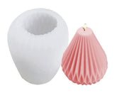 RKPM HOMES Pear Shape Candle Mold I 3D Silicone Striped Tapered Geometric Epoxy Mould I for DIY Handmade Ornament Chocolate, Cake Décor, Aromatherapy, Soap, Resin Art Craft Making - 1 Cavity