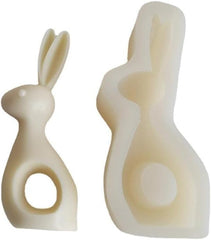 RKPM HOMES Easter Bunny Shape Candle Mold I 3D Fondant Rabbit Silicone Aromatic Plaster Epoxy Mould I for DIY Handmade Chocolate, Cake Décor, Aromatherapy, Soap, Resin Art Craft Making (Left)