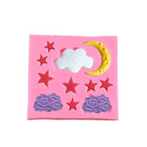 RKPM HOMES Cloud Half Moon Star Shape Cake Mould | Fondant Silicone Mold | 3D Clay DIY Mold Cake Decor Tools | Baking Tools for Chocolate Pinna Jelly Baking Soap | for Cake Decorating - 11 Cavity