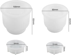 RKPM HOMES Storage Box Resin Molds I Concrete Round Stripe Silicone Casting Mould with Lid I for DIY Handmade Candles Necklace Earring Art Crafts Jewelry Ring Trinket Container Flower Pot (2 Pcs or Large)