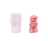 RKPM HOMES Flower Cylinder Candle Mold I 3D Rose Pillar Flowers Column Silicone Epoxy Mould I for DIY Handmade Beeswax/Soy Wax Candles Plaster Resin Clay Desktop Home Decor Art Craft Projects (Small)
