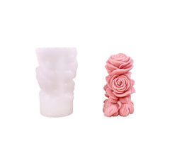 RKPM HOMES Flower Cylinder Candle Mold I 3D Rose Pillar Flowers Column Silicone Epoxy Mould I for DIY Handmade Beeswax/Soy Wax Candles Plaster Resin Clay Desktop Home Decor Art Craft Projects (Small)
