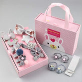 RKPM HOMES Baby Girl Hair Accessories Hair Clips Ties Hairpins Set Of 18 (Gray)