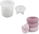 RKPM HOMES Storage Box with Lid Resin Mold I Concrete Round 3 Ring Bottle Vase Silicone Casting Jar Mould I Succulent Molds for DIY Handmade Candle Holder Jewelry Trinket Container Flowers Pot Décor