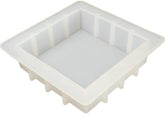 RKPM HOMES Soaps Molds I Silicone Square Loaf Mould I Handmade Sharp Edges Soap Making Forms I 3D Swirl Making Mould for Cake Chocolate Candy Ice Jelly Brownie Dessert I White - 500ml