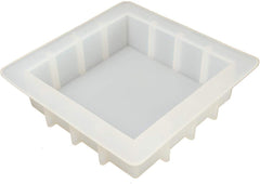 RKPM HOMES Soaps Molds I Silicone Square Loaf Mould I Handmade Sharp Edges Soap Making Forms I 3D Swirl Making Mould for Cake Chocolate Candy Ice Jelly Brownie Dessert I White - 500ml