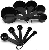 RKPM HOMES Measuring Cups and Spoons Set of 10 Metric Measurement for Baking/Cooking, Food Grade (Measuring Spoon Set of 10 Black)