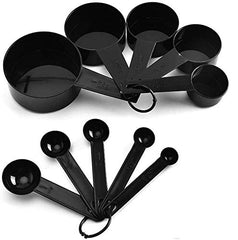 RKPM HOMES Measuring Cups and Spoons Set of 10 Metric Measurement for Baking/Cooking, Food Grade (Measuring Spoon Set of 10 Black)