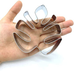RKPM HOMES 4 Pieces Tropical Leaf Cookie Cutter Shape Set,Hawaiian Palm Leaves Mould Fondant Cutting Stainless Steel Cutters for Pastry Fruit Biscuit Sugarcraft Candy Cake Decorating, Baking Tools