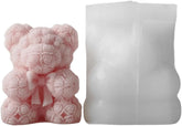 RKPM HOMES Rose Bear Shape Candle Mold I 3D Teddy Bear with Heart Silicone Epoxy Casting Mould I for DIY Handmade Ornament, Cake Décor, Aromatherapy, Soap, Resin Art Craft Making Home Décor (Bow)