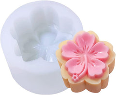 RKPM HOMES Moon Cake Mold I 3D Crystal Snowy Liquid Autumn Mooncake Silicone casting Moulds I for DIY Handmade Cake Chocolate Candy Ice Jelly Pastry Soap Resin Candle Art Craft (Cherry Blossom2 Shape)