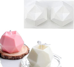 RKPM HOMES Diamond Candle Shape Cake Mold | Fondant Silicone 3D Candy Molds | Handmade Candles | Mould for Mousse Dessert Cake DIY Decorating Art Crafts | for Chocolate and Cake Decoration (2 Cavity)