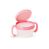 RKPM HOMES Child,Babies,Kids 360 Rotate Spill-Proof Snack Catchers Bowl Baby Snack Feeding Container Holder With Two Handle-Pink,1 Count