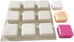 RKPM HOMES Soaps Molds | Silicone Square Shape Mould | Handmade Sharp Edges Soap Making Forms | 3D Moulds for Cake Chocolate Candy Ice Jelly Brownie Dessert | Grey - 9 Cavity