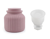 RKPM HOMES Storage Box Resin Molds I Concrete Round Stripe Silicone Casting Mould with Lid I for DIY Handmade Candles Necklace Earring Art Crafts Jewelry Ring Trinket Container Flower Pot (Small)