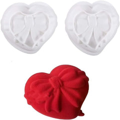 RKPM HOMES Heart Shape Cake Mould I 3D Love Big Bowknot Silicone Chocolate Mold I for DIY Handmade Soap, Candle, Candy French Dessert, Pastry, Muffin Cookies, Cupcake, Decoration Tools - 1 Cavity