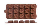 RKPM HOMES Silicone Chocolate Mold Candy Mold Jelly Ice Cube Tray Muffin Sugar Craft Fondant Mold Mould Cake Decorating Tools (15 Rose Swirls Silicone Mold)