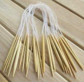 RKPM HOMES® CKnitting Needles Bamboo Circular Knitting Needles 80cm 18 pcs 2.0-10.0mm for DIY Crafts Knitting Needlework