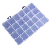RKPM HOMES 24 Grid Storage Containers Box | Plastic Multipurpose Box with Adjustable Dividers | for Medicine Pills, Jewelry, Pins, Screws, Cosmetics, Stationery Items – Transparent (Pack of 3)