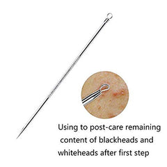 RKPM 4 Pcs/Set Stainless Steel Pimple Blemish Comedone Acne Extractor Blemish Removal Tool With Portable Box Easy to Carry (Silver)