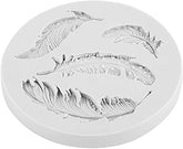 RKPM HOMES Feather Pattern Chocolate Mould | Silicone 3D Candy Mold | Baking Tools for Cake Chocolate Candy Ice Jelly Soap Pudding | Cake Baking Moulds | Bakeware Molds | White | 4 Cavity - 1 Pcs