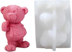 RKPM HOMES 3D Standing Bear Shape Candle Mold I Teddy Bear Silicone Epoxy Mould I for DIY Handmade Ornament Chocolate Cake Décor Aromatherapy Soap Resin Art Craft Desktop Display Home Decoration (A)