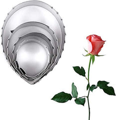 RKPM HOMES Cookie Cutter Set | Stainless Steel Gum Paste Cutter | Biscuit Mold Fondant Muffin Cup Cake Decoration | Tools for Holiday Party Wedding Birthday (4 Pcs Rose Petal Leaf Shape)