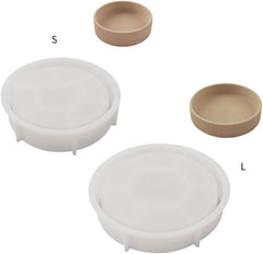 RKPM HOMES Candle Holder Vase Resin Mold I 3D Round Wave Casting Silicone Epoxy Candlestick Mould I Bowl Concrete Molds for DIY Handmade Art Craft Jewelry Storage Ring Trinket Container Box (Small)