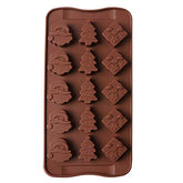 RKPM HOMES Silicone Chocolate Mold Candy Mold Jelly Ice Cube Tray Muffin Sugar Craft Fondant Mold Mould Cake Decorating Tools (Christmas Chocolate Mold)