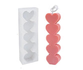 RKPM HOMES Love Pillar Resin Candle Mold I 3D Stacking Heart Shape Silicone Wax Mould I for DIY Handmade Ornament Chocolate Cake Décor Aromatherapy Soap Art Craft Making Home Party Decoration (Large)