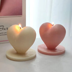 RKPM HOMES Candle Mold I 3D Fondant Silicone Heart Shape with Base Scented Wax Mould I Succulent Molds | Handmade Candles Making | for Mousse Dessert Soap Cake DIY Decorating