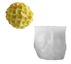 RKPM HOMES Plumeria Ball Candle Mold I 3D Fondant Round Frangipani Flower Shaped Silicone Scented Mould I for DIY Handmade Cake Décor Aromatherapy Soap Resin Art Craft Making Home Decoration (Large)