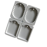 RKPM HOMES Aromatherapy Wax Mold | Oval & Door Shape Fondant Silicone Mould with Hanging Hole | Dried Flowers Resin Soap Clay Craft Jewelry Making Molds DIY Pendant Bookmark Necklace | Grey - 4 cavity