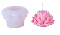 RKPM HOMES Lotus Candle Mold I 3D Fondant Flower Silicone Scented Wax Mould I for DIY Handmade Ornament Chocolate, Cake Décor, Aromatherapy, Plaster, Soap, Resin Art Craft, Home Wedding Decoration (B)