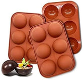RKPM HOMES Medium 6 Cavity Semi Sphere Silicone Mold, Pack of 1 Baking Mold for Making Chocolate, Cake, Jelly, Dome Mousse Mold Size 19 x 13 x 5 cm (3 Pcs)