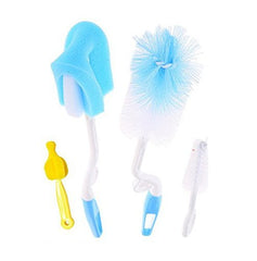 RKPM 4 Pcs Baby Milk Bottle Nipple Straw Brush Sponge Nylon Cleaning Brush Cleaner Bottle Tong Set of 4 (Random Color)
