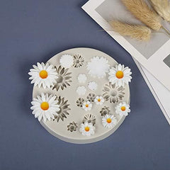 RKPM HOMES Daisy Flower Cupcake Fondant Mold I 3D Mini Flowers Silicone Chocolate Mold I For DIY Handmade Sugarcraft Cake Decoration Polymer Candy Cookies Muffin Soap Resin Wax Making ,7x7 Cm