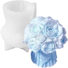 RKPM HOMES Flower Bouquet Candle Mold I 3D Basket Pillar Silicone Epoxy Mould I Special for Valentine's Day I for DIY Handmade Ornament Aromatherapy Home Party Cake Décor Soap Resin Art Craft Making