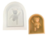 RKPM HOMES Kick Bear Candle Mold I 3D Cute Little Bear Arch Door Frame Gypsum Silicone Mould I for DIY Handmade Ornament Chocolate, Cake Décor, Aromatherapy, Soap, Resin Art Craft Home Decoration