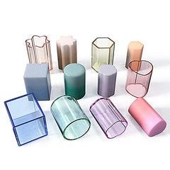 RKPM HOMES Candles Holders Resin Mold I Cylinder Pillar Silicone Epoxy Casting Mould I for Handmade DIY Jewelry Trinket Storage, Makeup Container, Flower Plant Pot, Pen Holder (Star Shape)